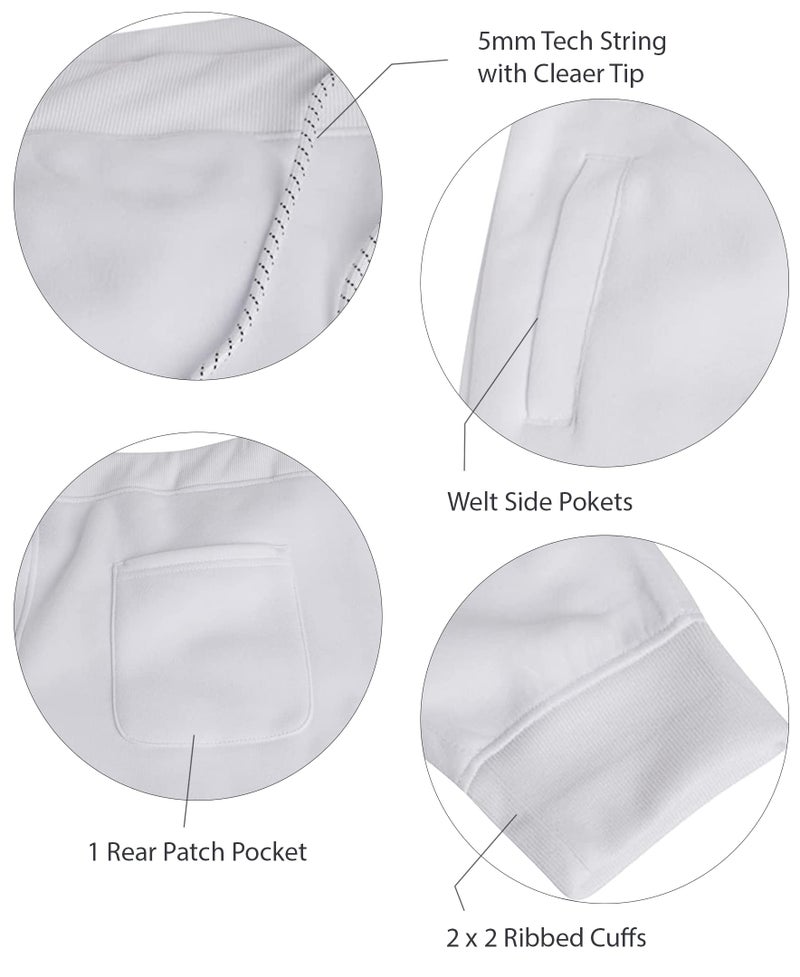WT02 Men's Fleece Sweatpants & Joggers (Regular & Extended Sizes), Black, Medium - Image 4